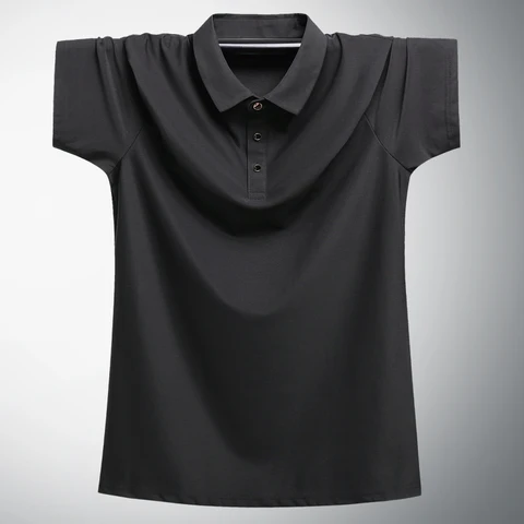 Мужская летняя рубашка-поло размера плюс 9xl 8xl, новинка, Высококачественная Мужская Однотонная рубашка-поло из ледяного шелка с короткими рукавами, деловая Повседневная рубашка