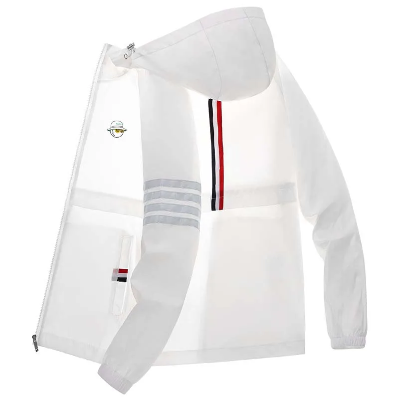 Men's Quick Dry Malbon Skin Coat Sunscreen Waterproof UV Thin Outwear Ultra-Light Breathable Golf For Men Hooded Jacket Wear