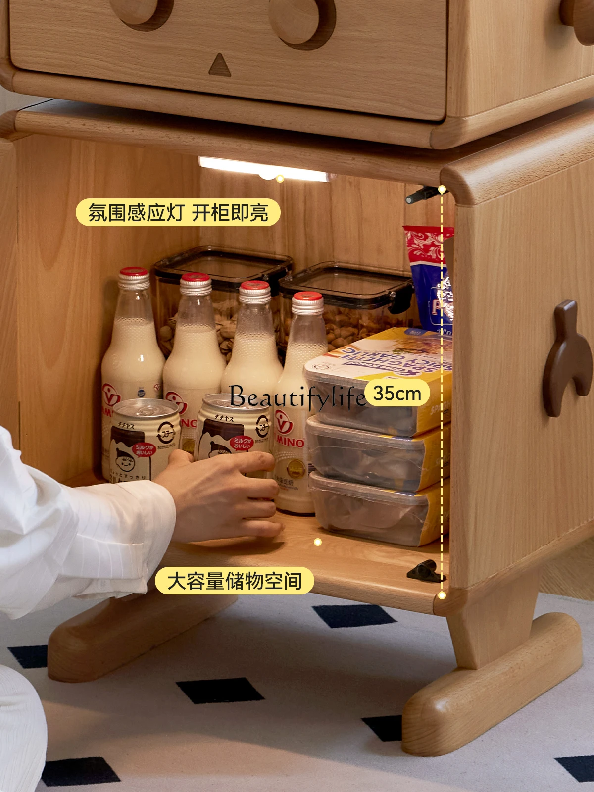 Фотошкаф современный креативный шкаф для хранения с планкой из бука