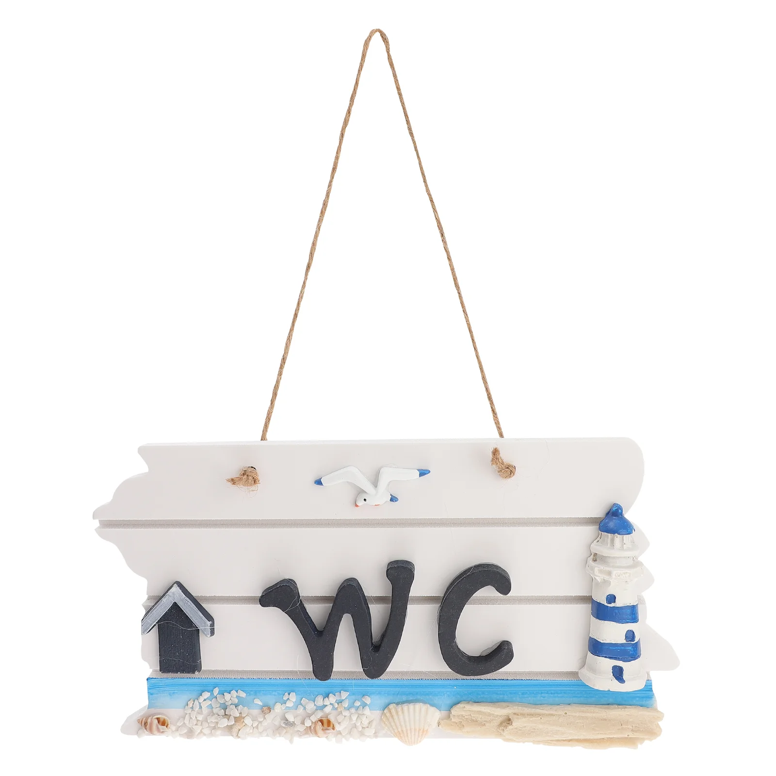 

Sign Toilet Wc Wooden Wall Board Hanging Plaque Bathroom Mediterranean Restroom Door Decor Wood Nautical Style Flush Beach