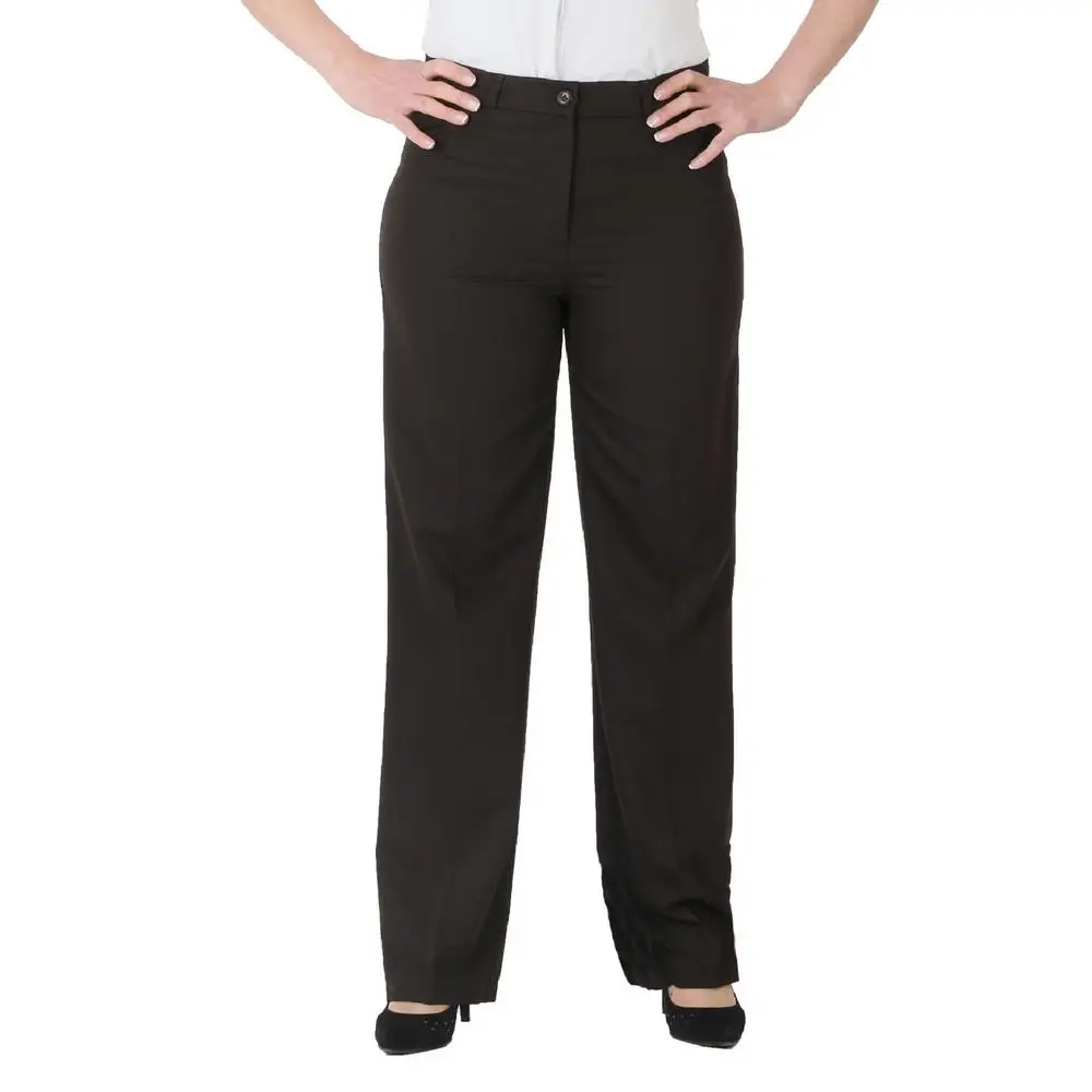 Fierte Women Plus Size Pants Nvr1156 Fabric Normal Waist Straight Bell-Bottomed Ankle Zipper Closure Spring Autumn Elegant
