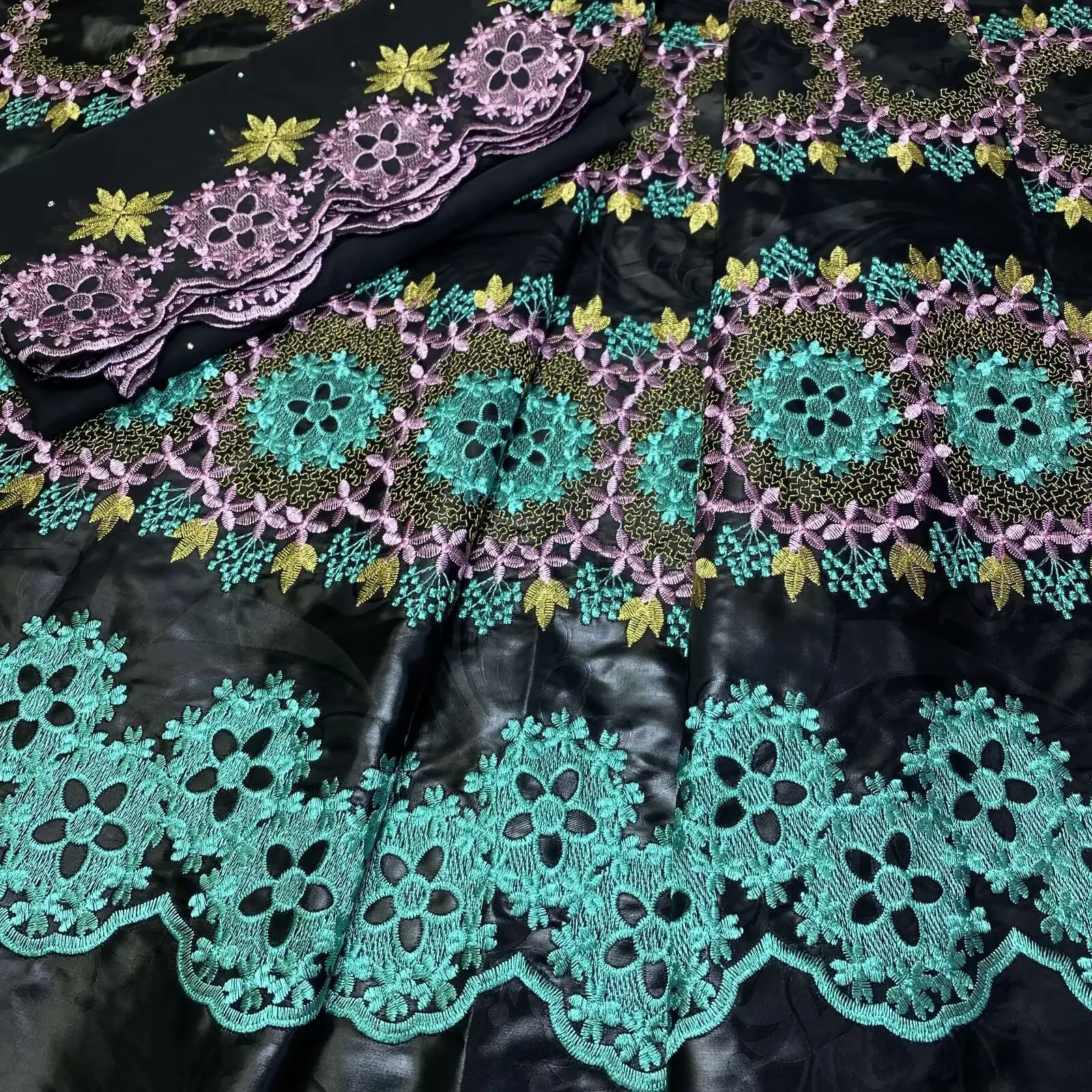 5 + 2 ярда Новое поступление красный африканский базин богатая ткань нигерийский