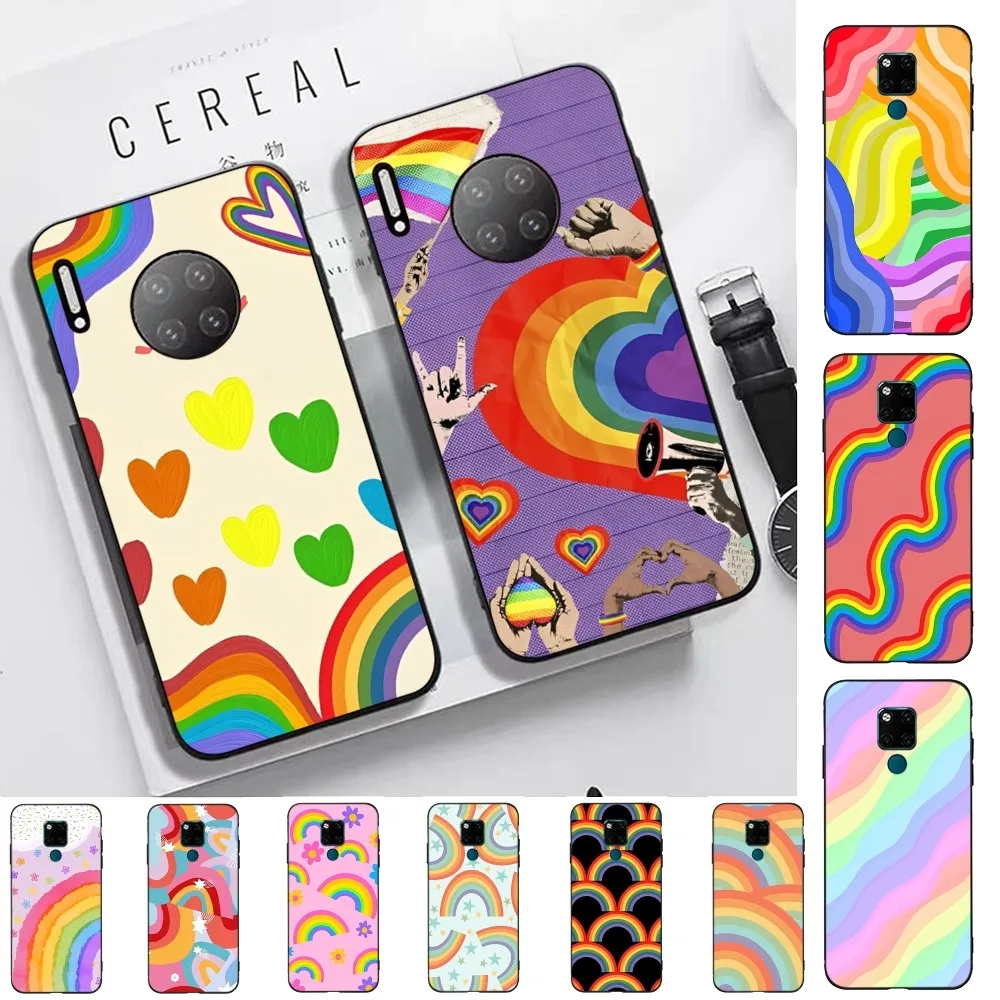 Kolorowe tęczowe etui na telefon do Huawei Mate 10 20 30 40 50 lite pro Nova 3 3i 5 6 SE 7 7SE