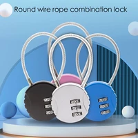 waterproof mini round wire rope suitcase 3 dial digit password padlock combination lock luggage