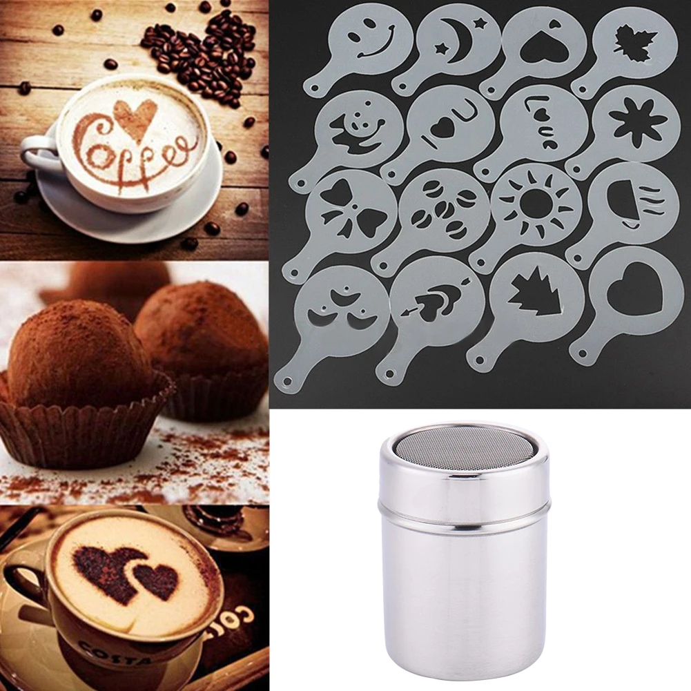 

Stainless Steel Coffee Shaker with Lid Filter Chocolate Sugar Cocoa Flour Sifter Powdered Sugar Cinnamon Sieve Kitchen Tools