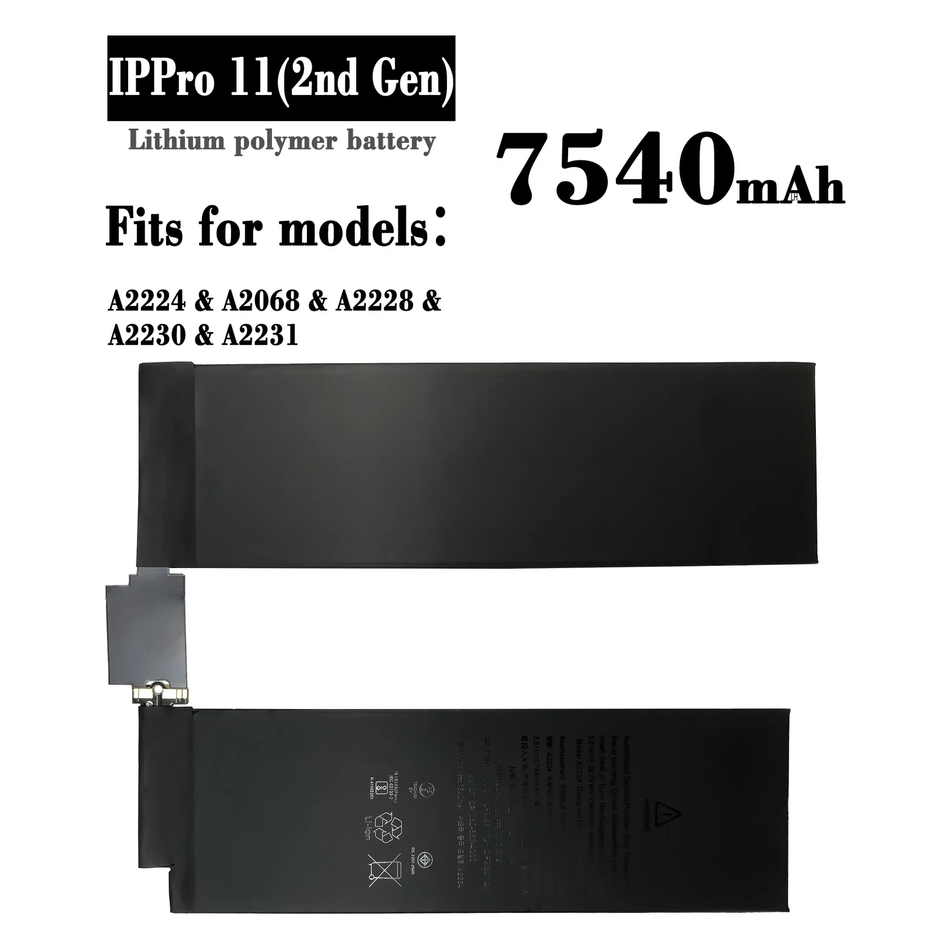 100% Orginal Replacement Battery For Iphone Ipad Pro11 2nd Generation A2224 A2068 A2228 A2230 Tablet Large Capacity Battery