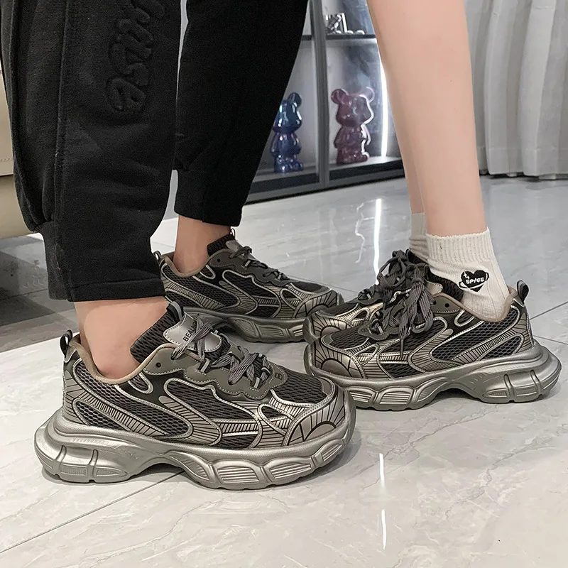 Couple Dad Shoes Women's Spring 2023 New Breathable Niche Leisure Sports Running Men Sneakers