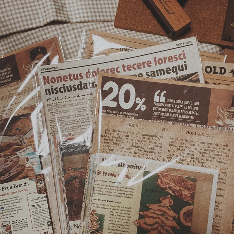 110 шт. старые новости винтажная бумага для рукоделия журнал нежелательной пищи