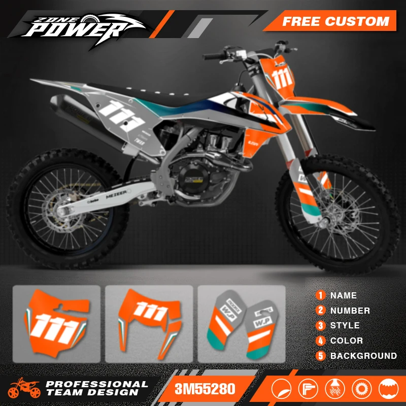 Powerzone пользовательский команда мотоцикл графика фоны наклейки Наборы для KTM SX SXF