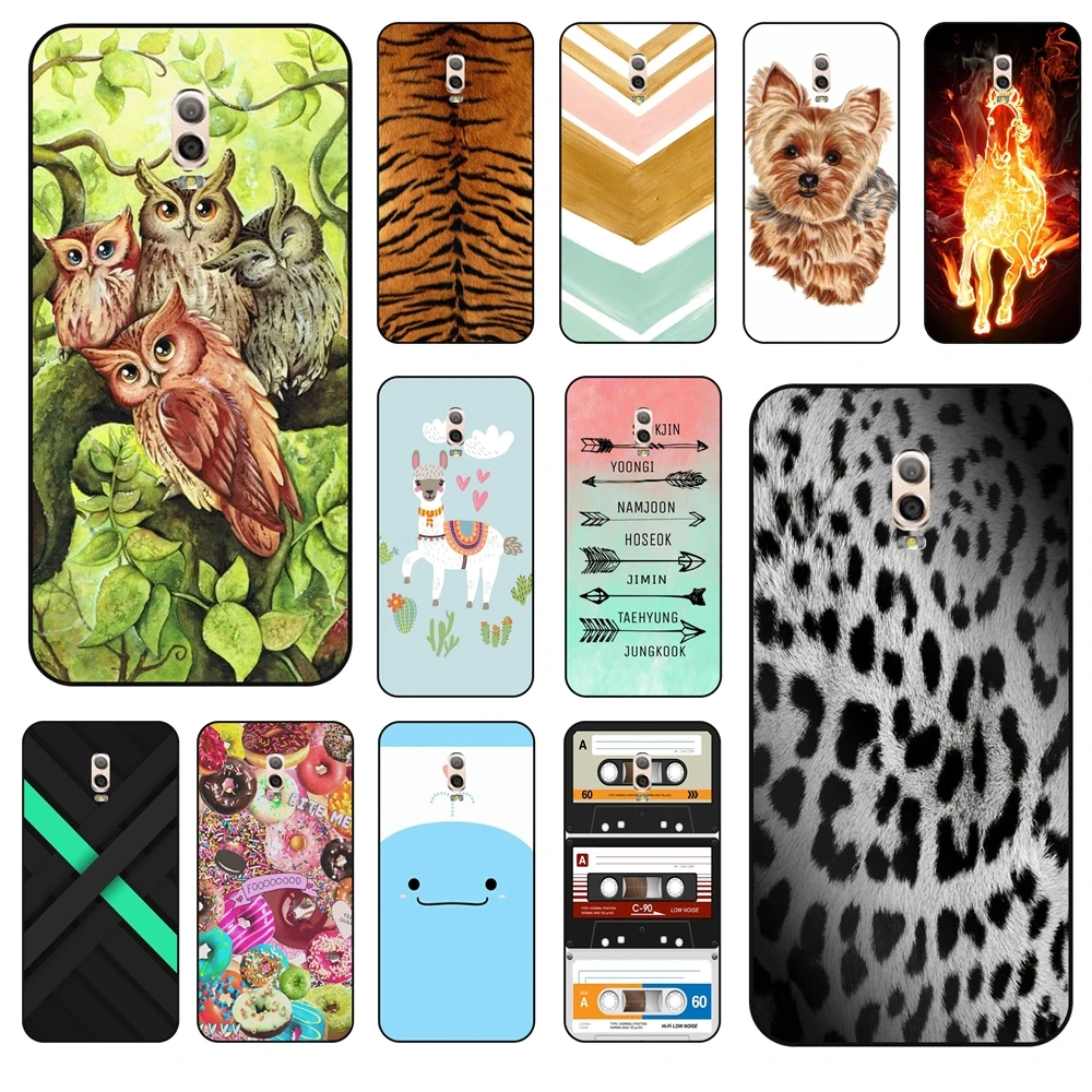 Защитный чехол для телефона, защитный чехол для телефона Samsung Galaxy J7 Plus, с цветами, Cusize для Samsung Galaxy J7 Plus, черный