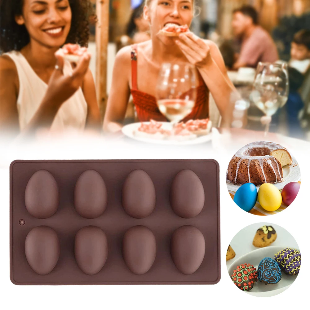 

Kitchen Accessories Easter Egg Mold Cake Decorating Tool Bakeware Silicone Mold 8 Cavity Cake Cupcake Decoration Chocolate Mold