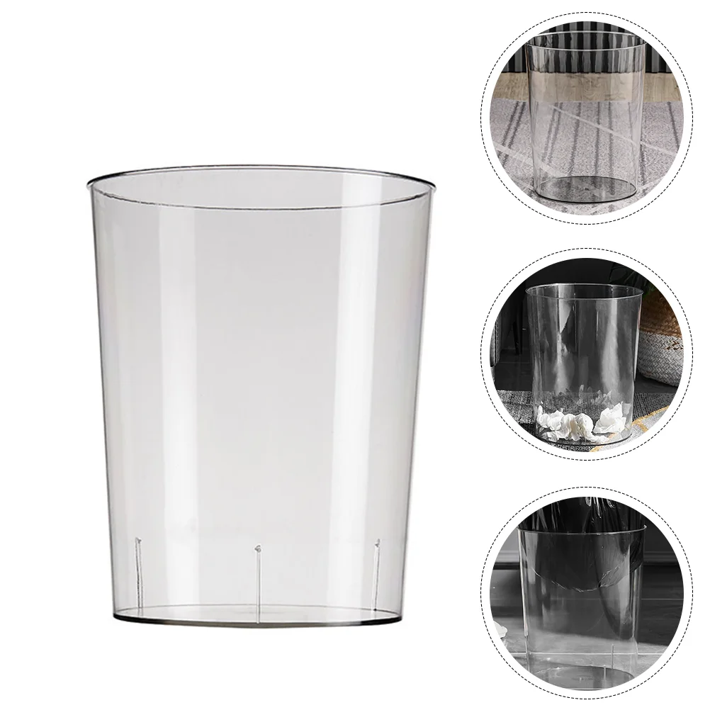 Kitchen Waste Container Large Car Trash Can Plastic Bin Clear Storage Bins Round Basket Acrylic