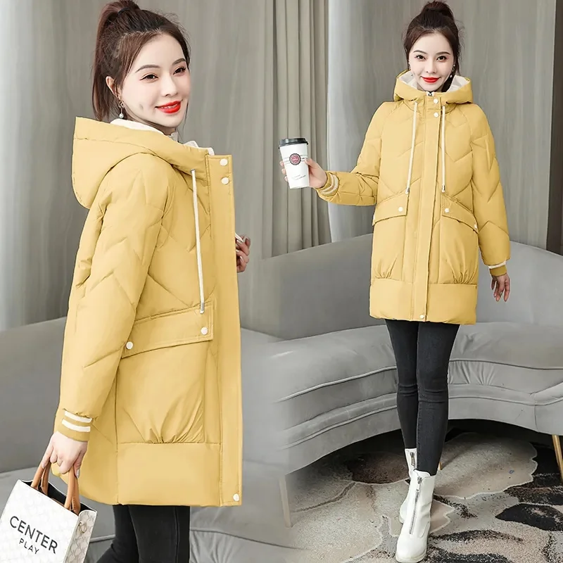 New Women's Winter Jacket Parkas Hooded Fashion Casual Parka Warm Coat Female Snow Wear Cotton Padded Puffer Jacket Outwear