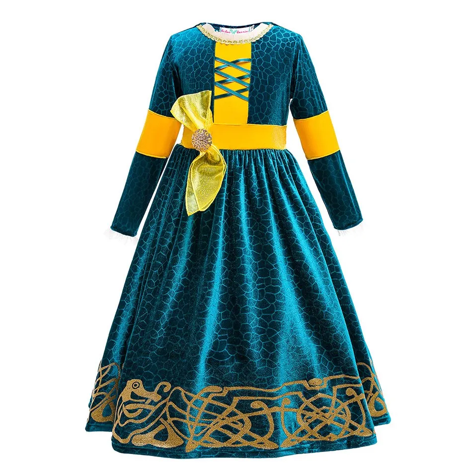 Детская одежда Платья принцессы Brave Merida для девочек на Хэллоуин День рождения