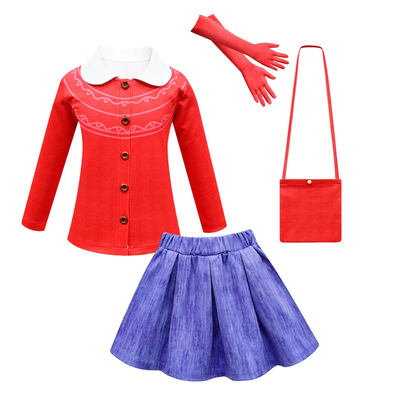 2022 Turning Red Charm Girls 2pcs Sets  Disney Movies Summer Children Cosplay Costume Dresses Sling Long Skirt for Beach Trip