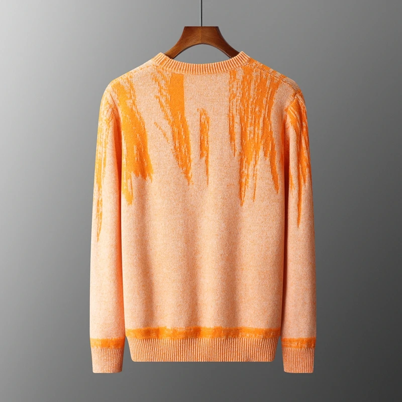 Осень-зима 2024 новинка Мужская Вязаная толстовка с круглым вырезом топ из 100%