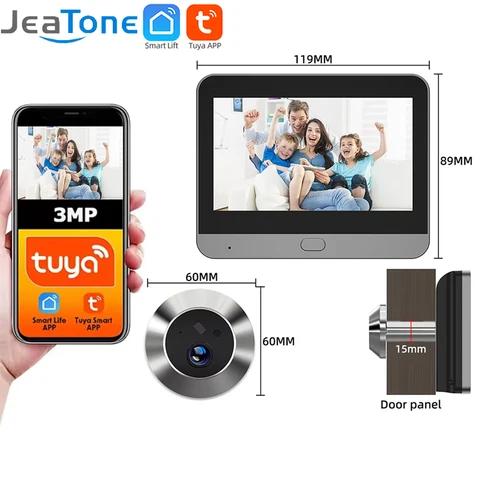 JEATONE Дверной звонок Tuya Smart 3MP