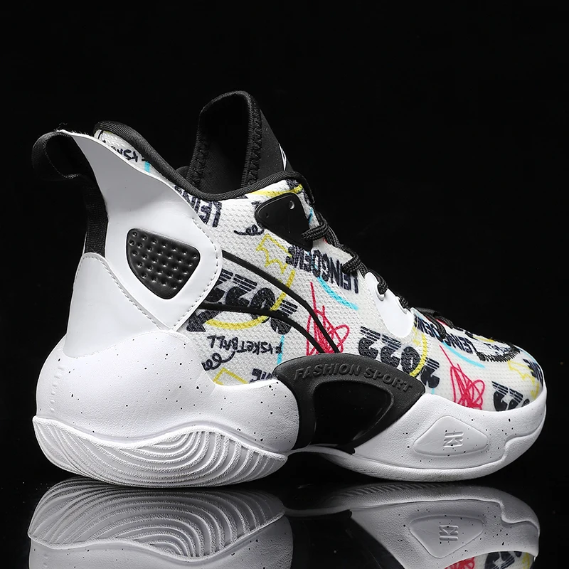 QQ-817 Men's Basketball Shoes Breathable Cushioning Non-Slip Wearable Sports Shoes Gym Training Athletic Basketball Sneakers