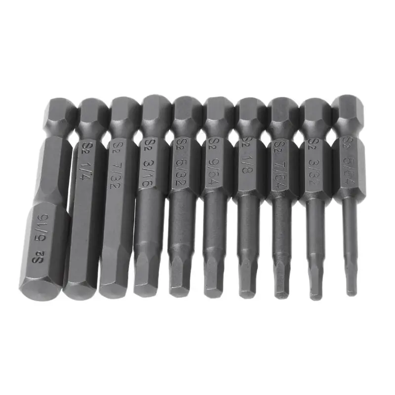 

10pcs Magnetic Hexagon Screwdriver Bit S2 Steel 1/4 Inch Hex Shank Screw Drivers Set 50mm