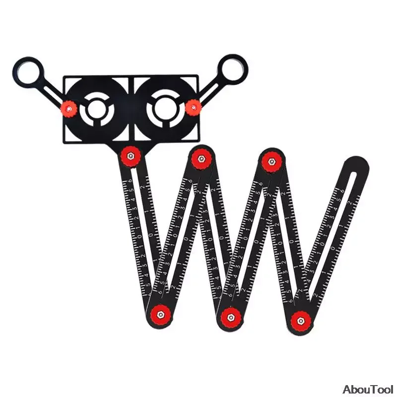 

Angle Ruler Measuring Ruler Perforated Template Tool Universal Aluminium Alloy Locator Drill Guide Tile Hole Adjustable