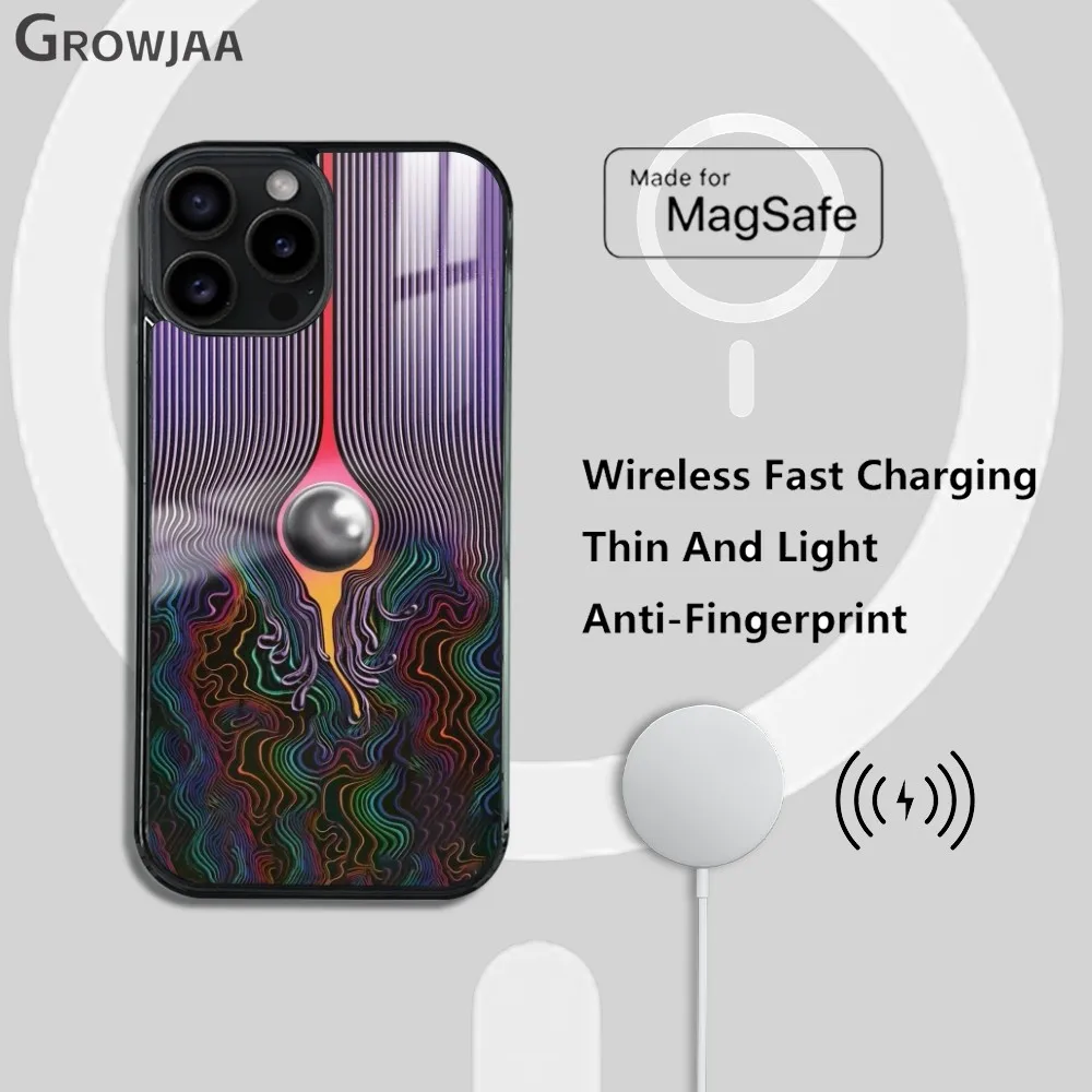 Tame Impala Psychedelic Phone Case For iPhone 16 15 14 13 12 11 Pro Max Plus Mini Magsafe Mirror Wireless Magnetic Cover