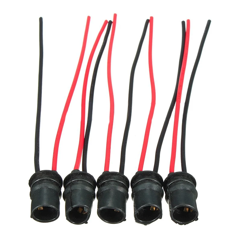 

10pcs T10 W5W 147 501 Round Sockets Socket Marker Light Holder Connector Wire Bulb Harness 10mm Hole Lamp Holder Base Connector