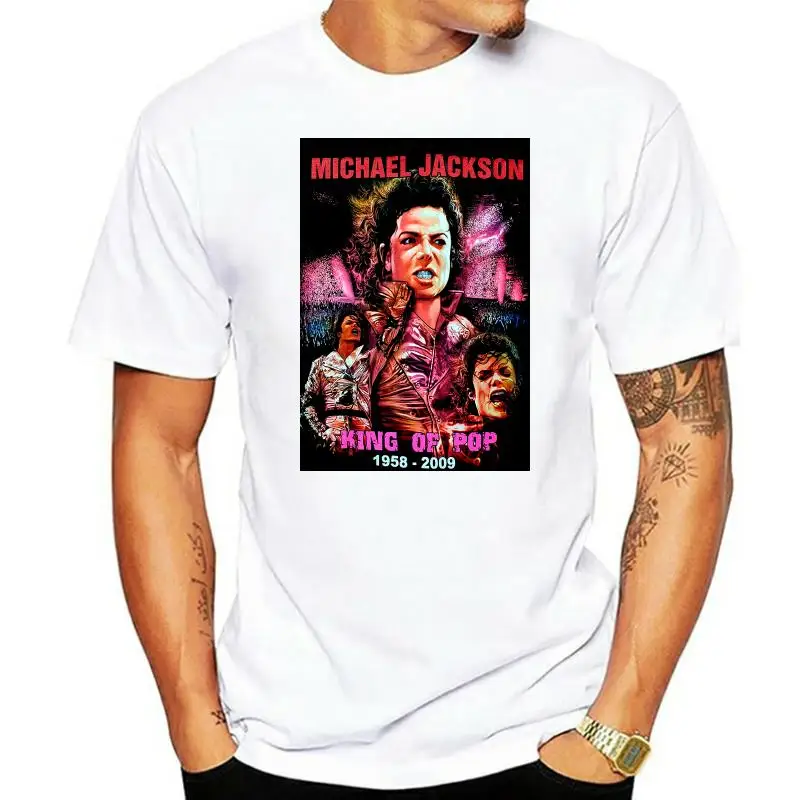 

New Unisex Michael Jackson King Of Pop T-Shirt Legend Icon 1958-2009 Tshirt Top T Shirt Short Sleeve