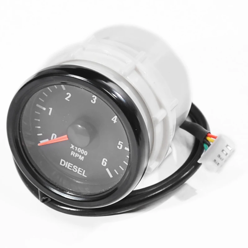 

52MM 0-6000 RPM (On Dash) White Electrical Tachometer Gauge For Diesel Motor Engine Electrical Tachometer Gauge Car Accessories