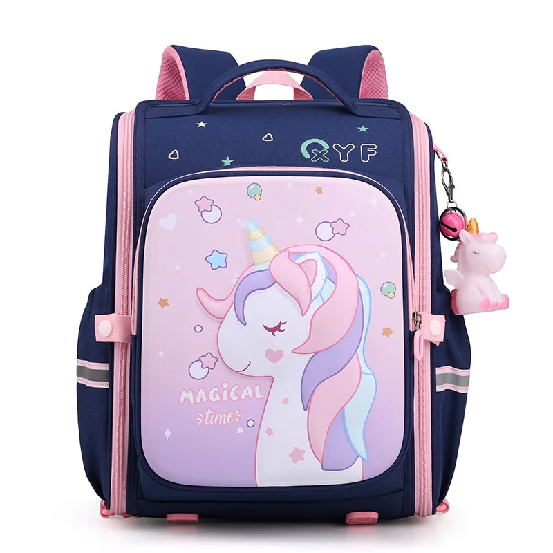 Drop Shipping School Bags Child Pink Unicorn Backpacks Kindergarten Student Cute Girls Children's Schoolbag Waterproof Kid