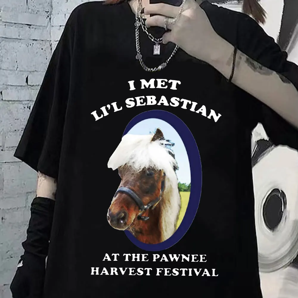 

Футболка мужская оверсайз из чистого хлопка, винтажная тенниска с надписью I Met LiL Себастьян, повседневная майка для отдыха