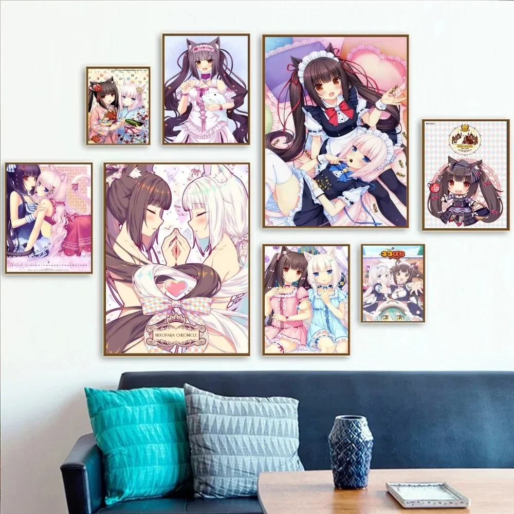 Nekopara GalGame аниме постер наклейка Kawaii HD произведение искусства для гостиной отеля