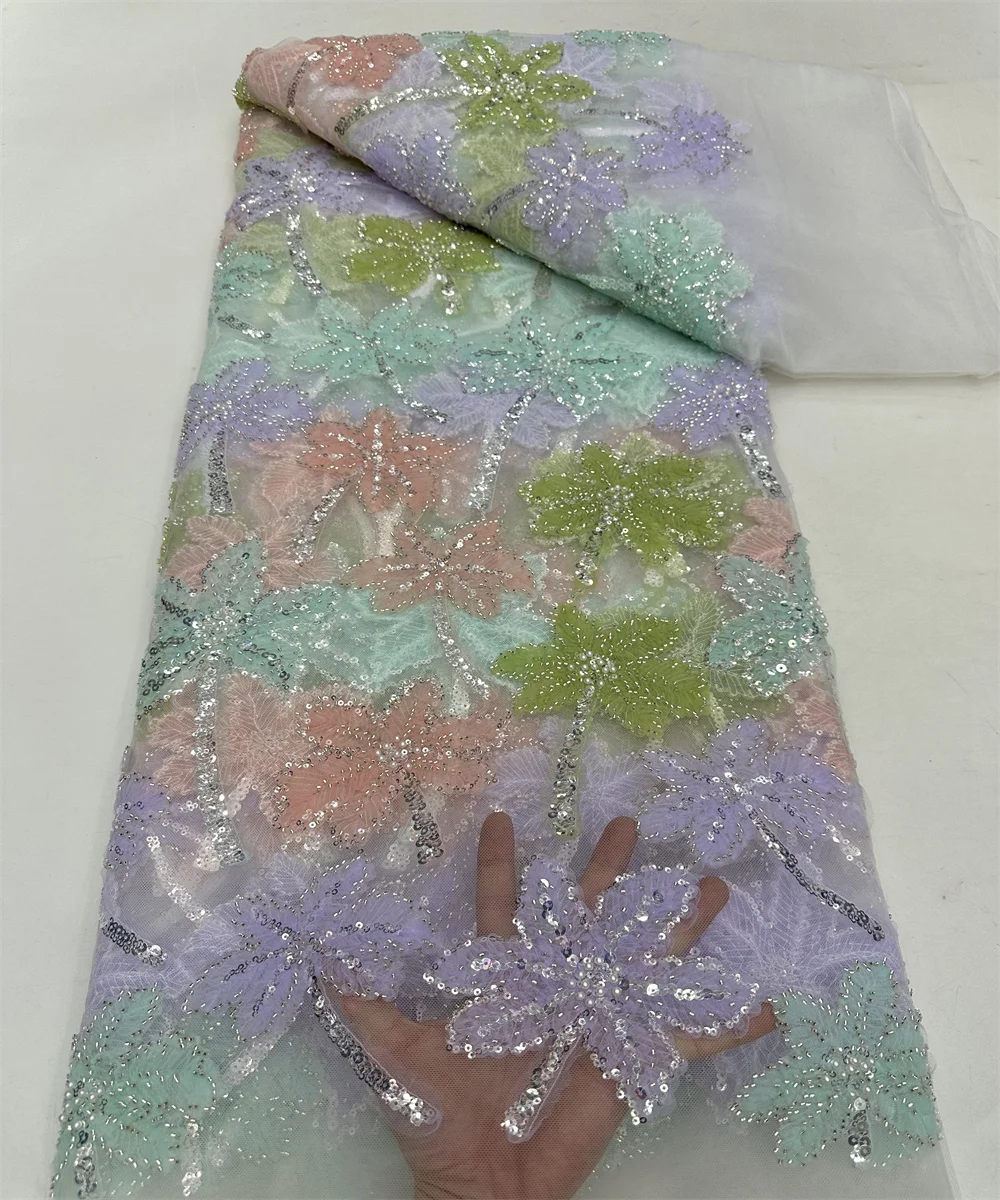 Французская цветочная кружевная ткань с последовательностью для свадьбы Дубай