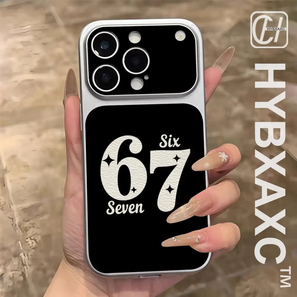 Фото Роскошный чехол для телефона Six Seven 67 из электрополированной серебристой овечьей кожи для iPhone 17, 16, 15, 14, 12, 17 Pro Plus, 13, 11 Pro MAX. №5
