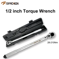 topforza 12 square drive two way ratchet torque wrench 28 210n m preset car bike repair spanner hand tools