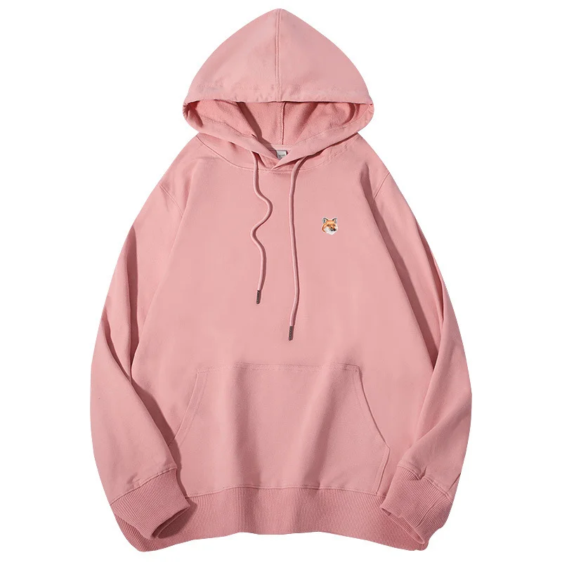 

Couple fashion brand fox embroidered cotton men women hoodies 2022 autumn new casual hoodies sweatshirt hip hop street tops