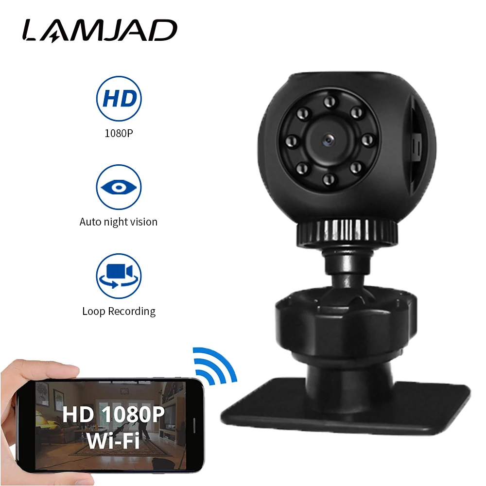 

LAMJAD WK10 Беспроводная мини-камера Wi-Fi 1080P HD Удаленный просмотр Видеокамера Ночное видение Видео Няня Видеонаблюдение Домашняя камера видеона...