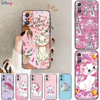 disney cute mary cat phone case for xiaomi mi 11 lite pro ultra 10s 9 8 mix 4 fold 10t 5g black cover silicone back prett