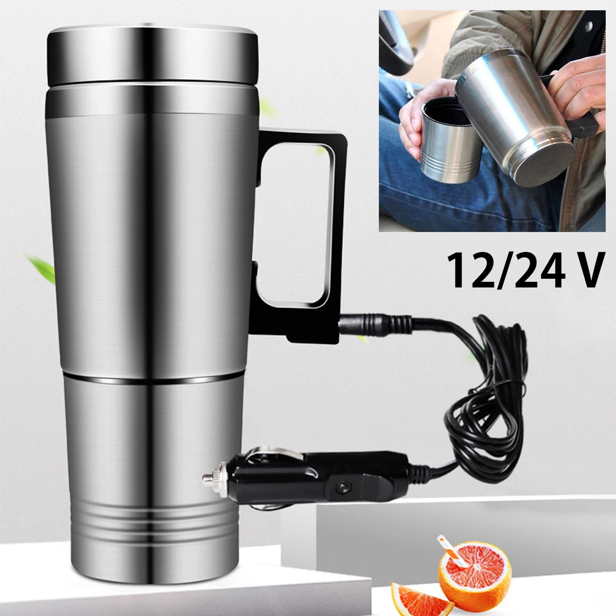 

Автомобильная чашка с подогревом, 300 мл, автомобильная кружка с подогревом, 304 нержавеющая сталь, автомобильный Грузовик, бутылка для молока,...