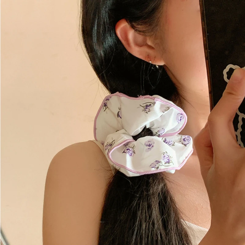 

Korean Fashion13cm Big Printed Scrunchie Women Girls Elastic Hair Rubber Band Accessories Tie Hair Ring Rope Headdress Headwear