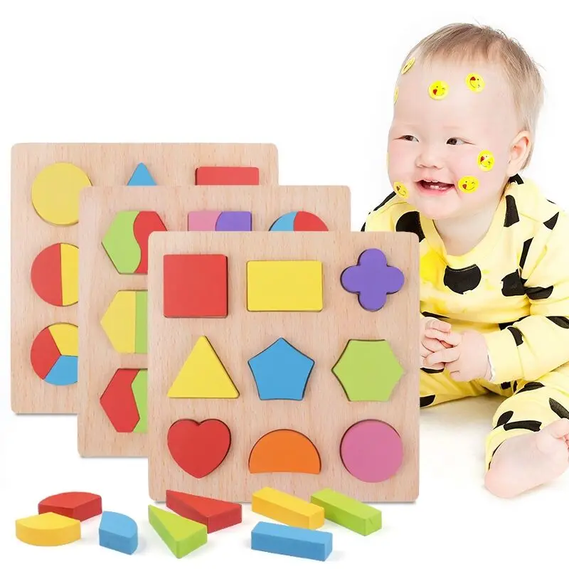 

Деревянная развивающая головоломка в форме раннего обучения, игрушка для распознавания цветов и форм, игра для малышей, игрушки Монтессори ...