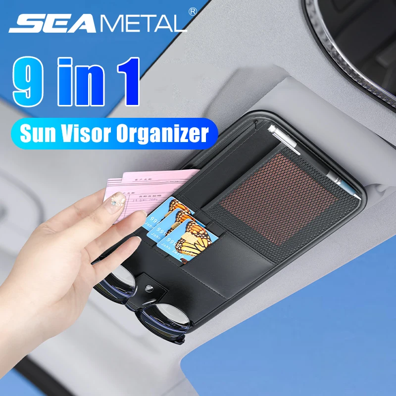 SEAMETAL 9-в-1 Автомобильный Органайзер Для Солнцезащитных Навесов С Сумкой Хранения