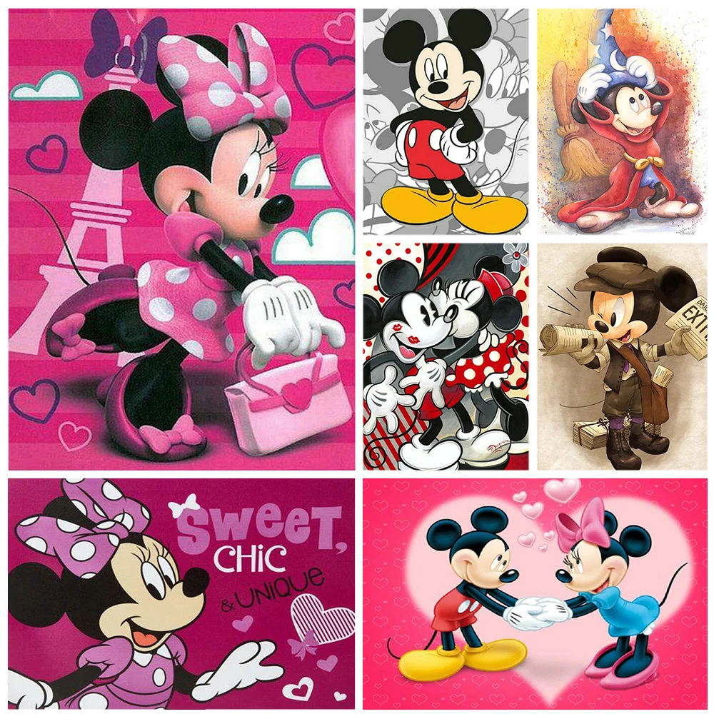 

Disney 5D Diamond Painting Cross Stitch Round Drill Animal Mickey Minnie Mouse Embroidery Pictures Rhinestones Mosaic Home Decor