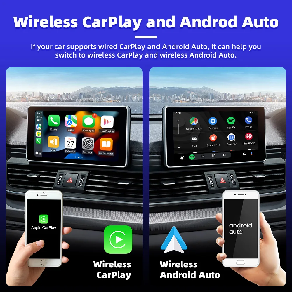Беспроводной адаптер CarPlay Binize проводной к беспроводному Android Auto Dongle Plug &amp Play для VW
