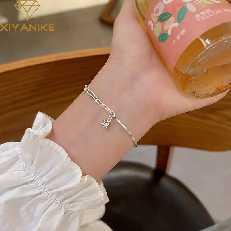 

DAYIN Glittering Zircon Star Bracelet For Women Girl Korean Fashion New Trendy Hand Jewelry Friend Gift Party pulseras mujer