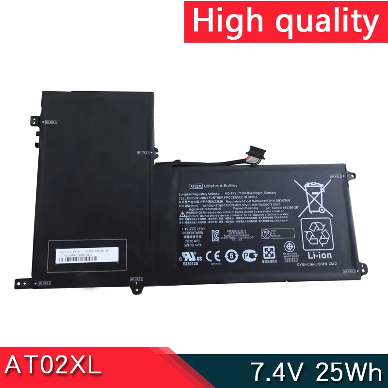 НОВЫЙ аккумулятор AT02XL 7 4 В 25 Втч для стола HP ElitePad 900 G1 HSTNN-C75C HSTNN-IB3U HSTNN-DB3U 685368 -1С1 1Б1