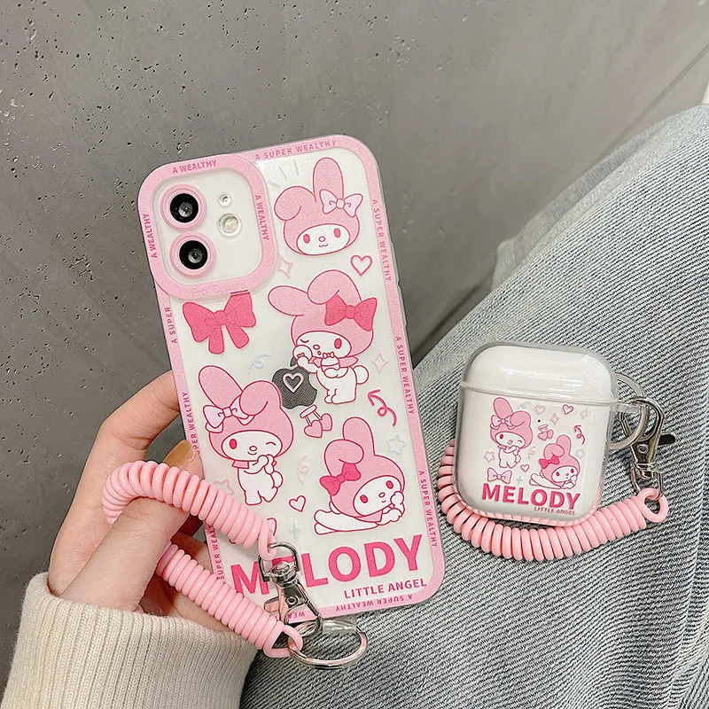 

Kawaii Sanrioed Anime Cartoon series mymelody Cinnamoroll Kuromi cute fashion For Iphone12Pro Case Phone Cover Silicon Soft