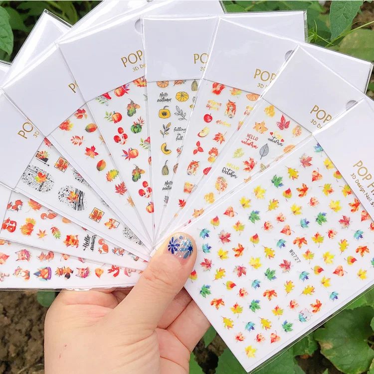 1 шт. наклейка на ногти в виде кленового листа |