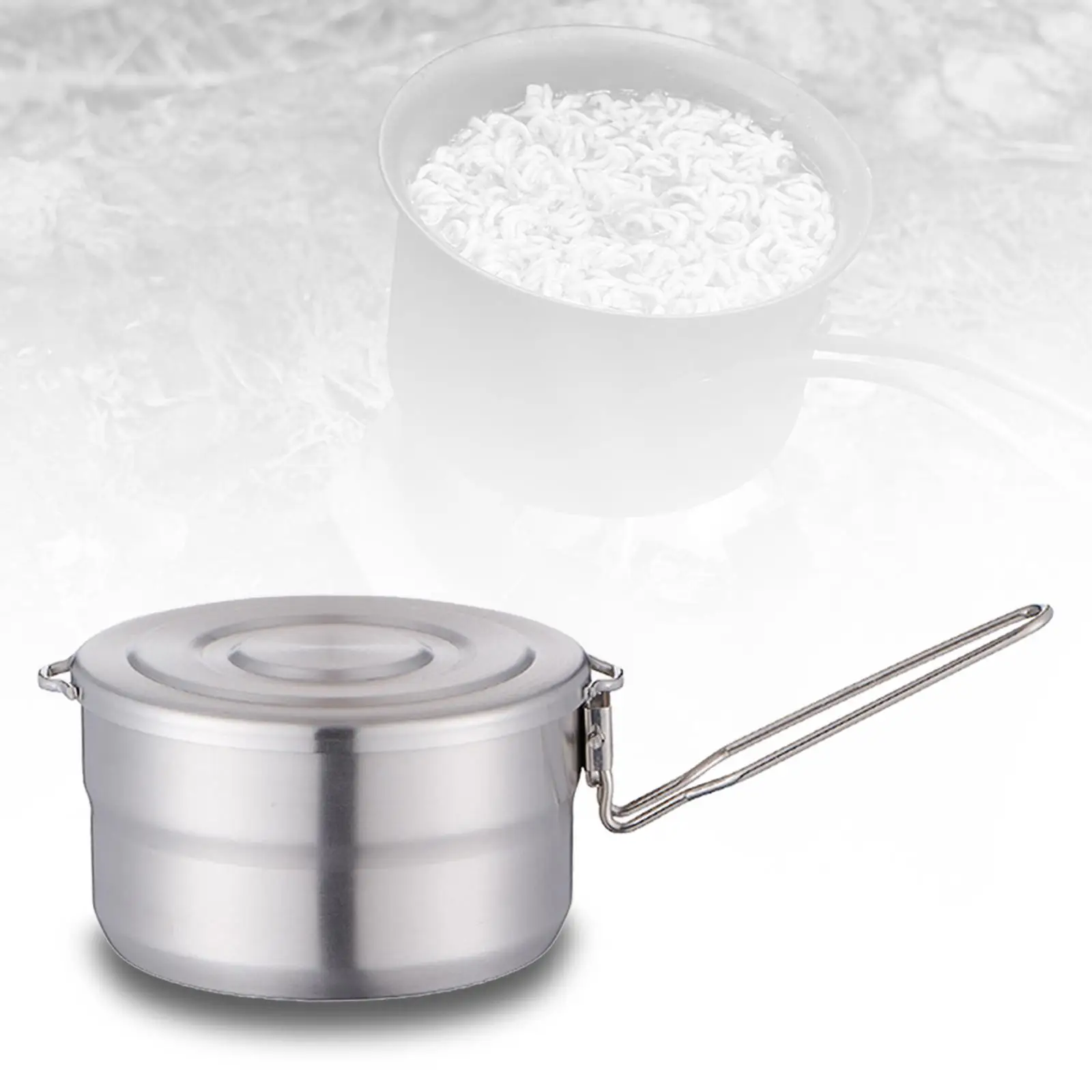 

Горшок для кемпинга с крышкой и складной ручкой из нержавеющей стали 1,5 л