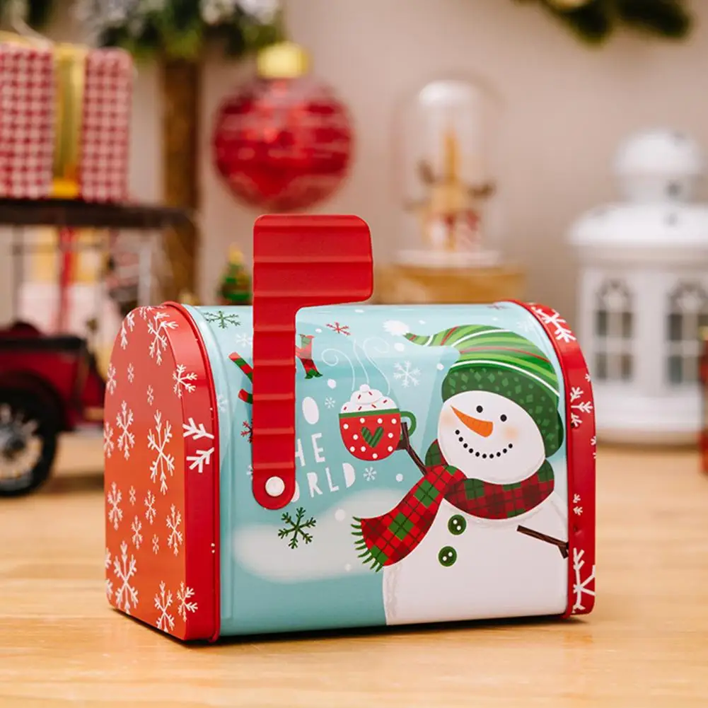 Lightweight Christmas Gift Box Festive Christmas Mailbox-shaped Ornament Box Create With Brilliant Color