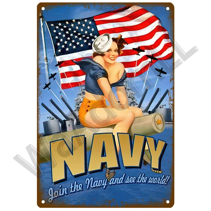 Металлический знак винтажная художественная живопись забавная сексуальная леди